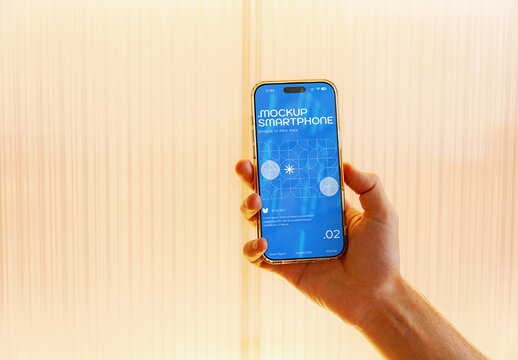 Phone 17 Pro Max Display Mockup In Coffee Shop