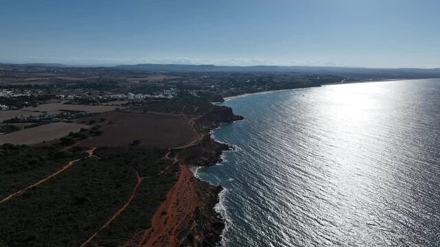 vista a&eacute;rea de la cala del aceite en Conil de la Frontera, Andaluc&iacute;a