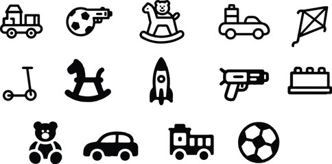 Toys  vector design icons 