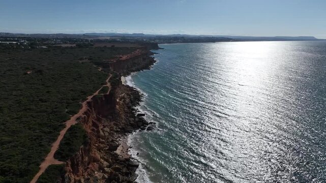 vista a&eacute;rea de la cala del aceite en Conil de la Frontera, Andaluc&iacute;a