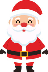 Cute Santa Claus Cartoon Character for Christmas Design. Flat vector of cheerful Santa Claus character on blue background. Ideal for Christmas cards, children’s graphics, and festive web use.