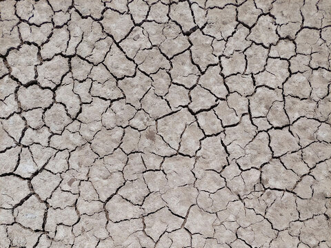 dry cracked ground as an example of climate changes, abstract background texture