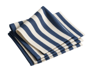 Nautical-striped decorative napkins ideal for seaside dinners or beach-themed events.