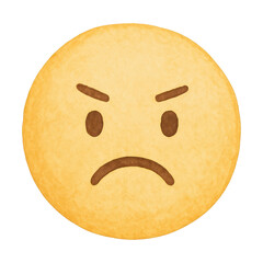 Fototapeta premium PNG Angry emoji with furrowed brows.