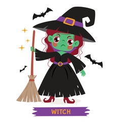 Cartoon Drawing Of A Witch