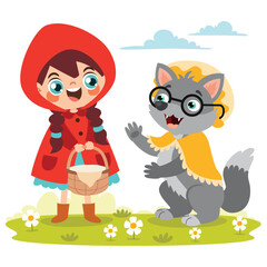 Cartoon Drawing Of Red Riding Hood