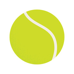 Tennis ball flat vector illustration with clean design and soft texture.