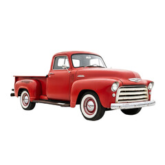 Old Red Truck isolated, PNG 