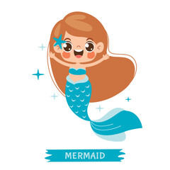 Cartoon Drawing Of Beautiful Mermaid