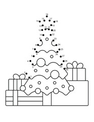 Christmas Connect the Dots Coloring Page for Kids | Christmas Dot to Dot