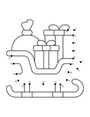 Christmas Connect the Dots Coloring Page for Kids | Christmas Dot to Dot