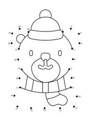Christmas Connect the Dots Coloring Page for Kids | Christmas Dot to Dot