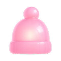 Fototapeta premium PNG Glossy pink winter hat illustration.