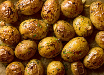 freshly baked potatoes