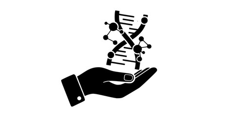 STEM Biotechnology DNA Helix Flat Vector Icon	