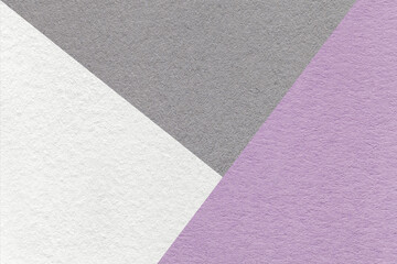 Geometric white, gray and violet texture paper background with copy space for presentation, banner or template
