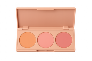 Cosmetic blush palette showing multiple colorful powders