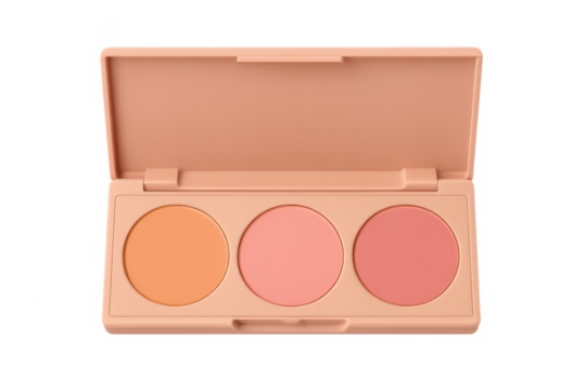 Cosmetic blush palette showing multiple colorful powders