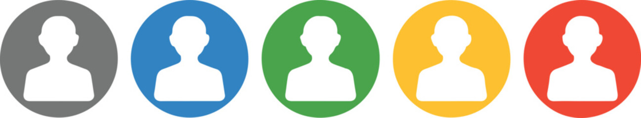 colorful circular user avatars set colored profile icons for web app social network flat vector ai eps png jpeg