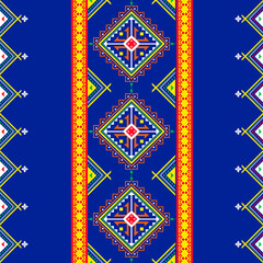 Repeating seamless border Ikat ethnic abstract geometric  pattern 