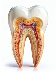 Tooth Anatomy Cross Section Dental Health, Structure, Diagram, isolated on white background