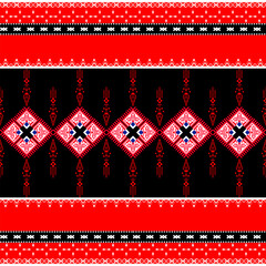 Repeating seamless border Ikat ethnic abstract geometric  pattern 