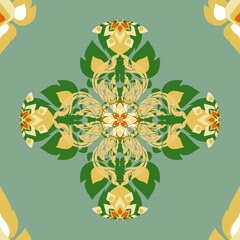 Thai style fabric pattern traditional 