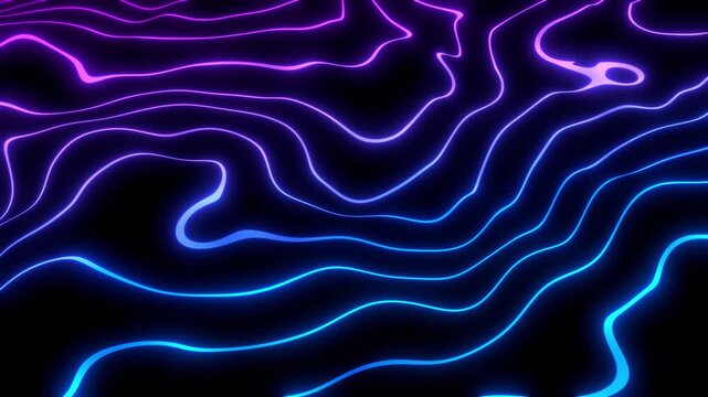Neon Glowing Waves 3D Animation loop can be used in trippy motion graphics, cyber visuals, nightclub design, and futuristic soundwave projects