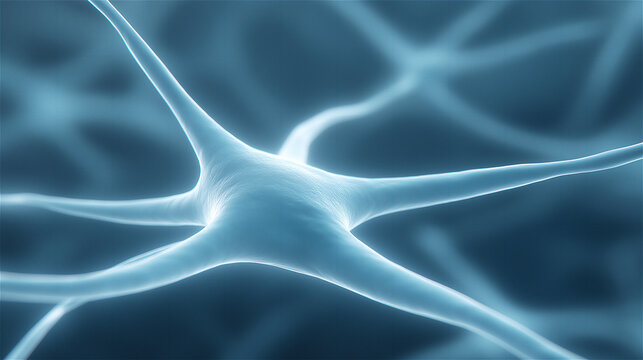 Abstract visualization of neural network structure with glowing blue lines, concept of artificial intelligence and digital connections. - Powered by Adobe