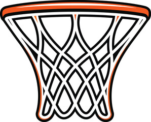 Basketball Net Hoop Graphic - Simple Sports Icon for Design Elements and Logos
