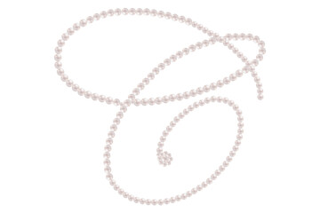 White Pearls Alphabet Letter C Luxury Text Design Vector Illustration.	