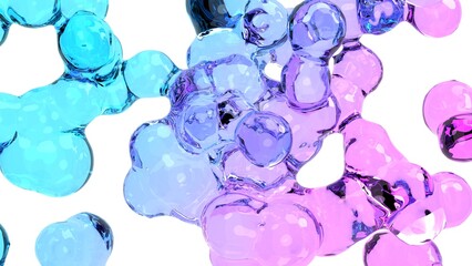 Transparent Metaball Gradient 3D illustration can be used in generative art projects, fluid design concepts, glass texture visuals, and modern abstract backgrounds