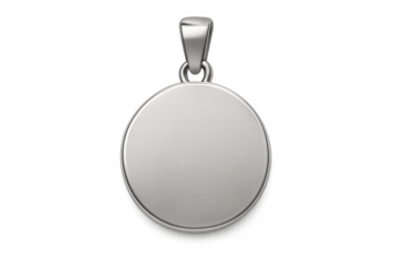 Silver metal round pendant blank jewelry mockup