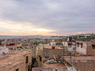 Obraz premium View of the city of Chefchaouen during the sunset, Morocco.