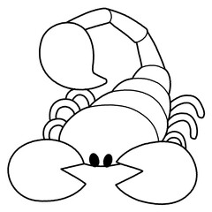 かわいさそりの線画イラスト