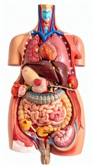 Human Anatomy Model Internal Organs, Educational Tool, Torso, isolated on white background