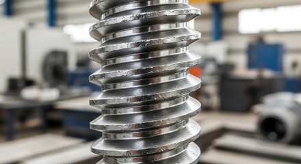 A Metal Screw Conveyor Component with Detailed Spiral Threading Design