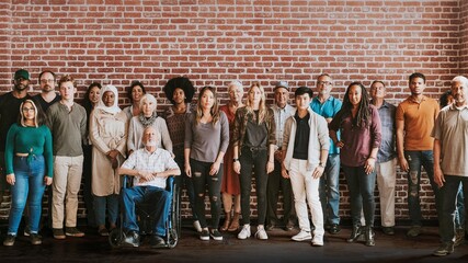 Group of diverse people standing