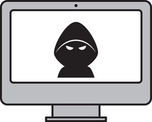 Web Scammer, Hacker, Internet Thief, dark web icon.