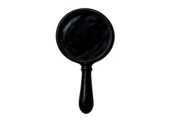 Scrying mirror reflecting dark cloudy mystery, a handheld antique tool for magic, divination, and fortune telling with transparent background