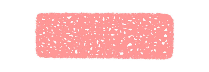 Chalk scribble rectangle textbox in sketch style forms a rough banner with fluid squiggle shape. Soft pink box offers textured background for text and graphic use in creative designs.
