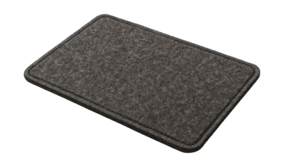 A compact felt doormat perfect for small spaces, providing an effective shoe-cleaning