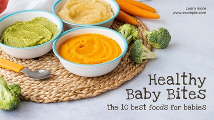 Healthy baby food blog banner template