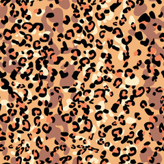 Abstract modern leopard seamless pattern. Animals trendy background. Color decorative vector stock illustration for print, card, postcard, fabric, textile. Modern ornament of stylized skin.