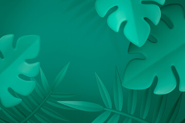 Obraz premium Green leaf background, botanical design