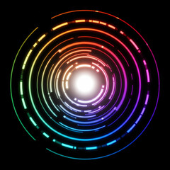 neon colored circular dotted line pattern 