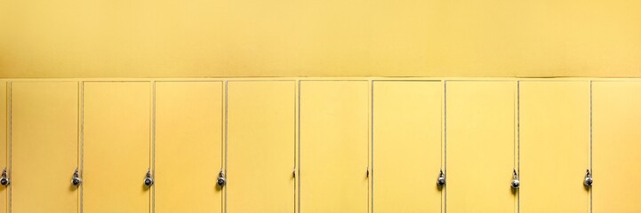 Yellow school lockers background