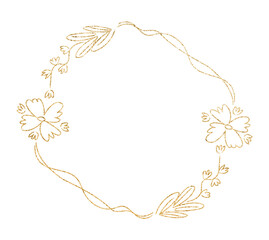 Png botanical frame gold effect clipart