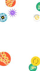 Png word sticker corner border frame