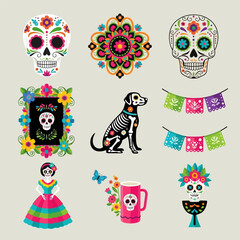 Dia de muertos elements collection